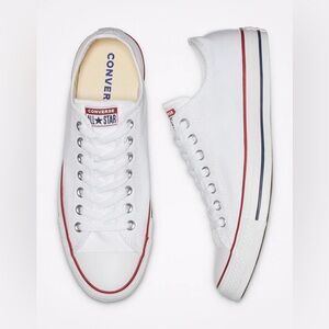 CONVERSE Chuck Taylor All Star White Low Top Shoes, Size 11 Women’s/9 Men’s